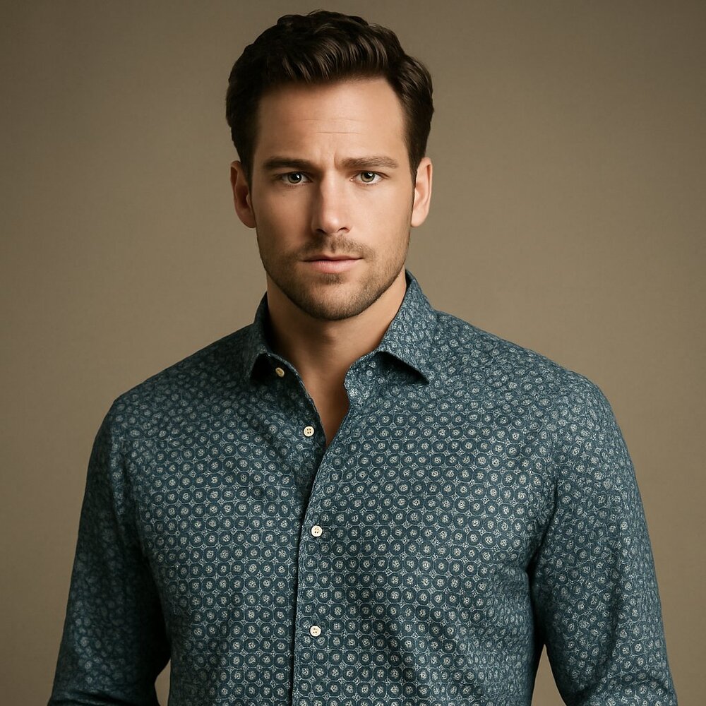 Tasso Elba Geometric Print Button-Down Shirt – Size XXL (18–18.5)